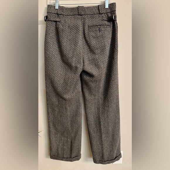Banana Republic Women’s  Black and Tan Wool Blend Cuffed Hem Dress Pants Size 6P - Picture 2 of 7